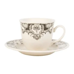 Fabrique de Styles Tasses Et Mugs>Tasse thé et sous-tasse en faïence - clothilde Gris