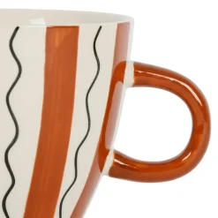 Fabrique de Styles Tasses Et Mugs>Tasses à déjeuner x3 rayés 60cl en grès - madeira Terracotta