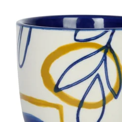 Fabrique de Styles Tasses Et Mugs>Tasses (x6) arty folk bleu 15cl en gres Multicolore