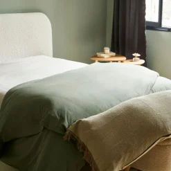 Fabrique de Styles Têtes De Lit Et Paravents>Tete lit en bouclettes et bois 160x100cm - Organic Ivoire