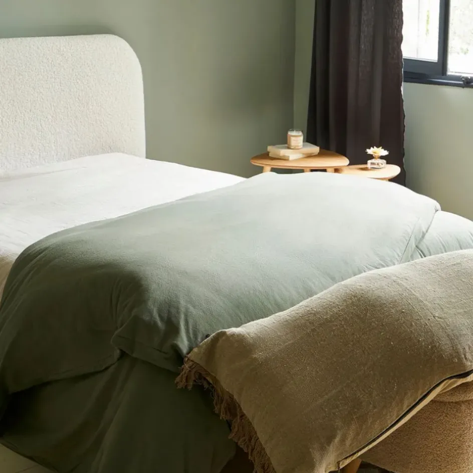 Fabrique de Styles Têtes De Lit Et Paravents>Tete lit en bouclettes et bois 160x100cm - Organic Ivoire