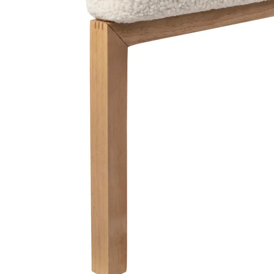 Fabrique de Styles Têtes De Lit Et Paravents>Tete lit en bouclettes et bois 160x100cm - Organic Ivoire