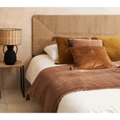 Fabrique de Styles Têtes De Lit Et Paravents>Tete lit en jute naturel et fer noir 160x98cm - Maderia Naturel, Noir