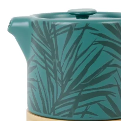 Fabrique de Styles Théières Et Cafetières>Theiere en grès émeraude avec avec filtre - tropic'art Emeraude