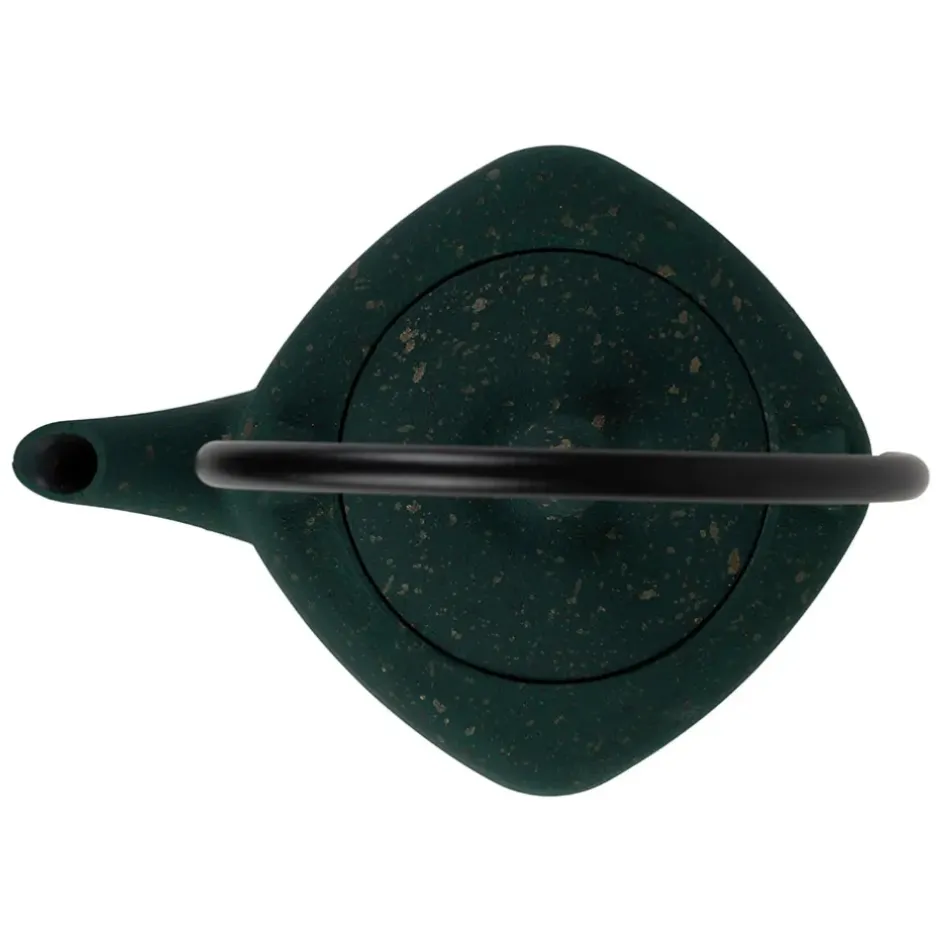 Fabrique de Styles Théières Et Cafetières>Théière en fonte émaillée noir avec filtre inox 90cl - Arty Emeraude, Doré