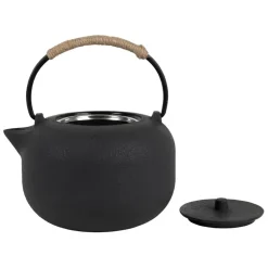 Fabrique de Styles Théières Et Cafetières>Théière en fonte avec filtre inox 1L - Tresse Noir
