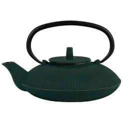 Fabrique de Styles Théières Et Cafetières>Théière en fonte plate avec filtre émeraude et doré 75cl Emeraude, Doré