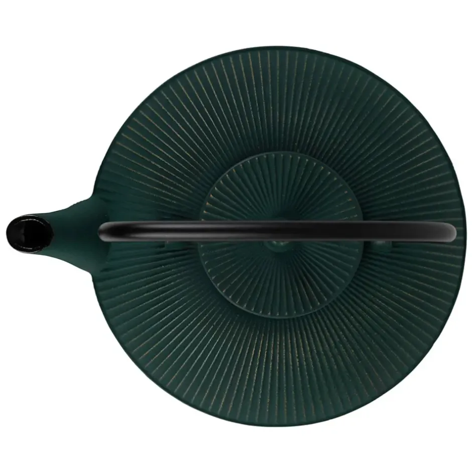 Fabrique de Styles Théières Et Cafetières>Théière en fonte plate avec filtre émeraude et doré 75cl Emeraude, Doré