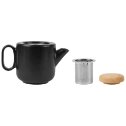 Fabrique de Styles Théières Et Cafetières>Théière en grès mat avec filtre - Baltika Noir