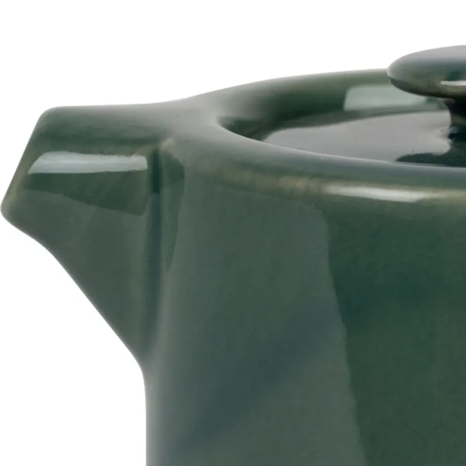 Fabrique de Styles Théières Et Cafetières>Théière égoïste en grès et acacia émeraude 45cl - Nordika Emeraude