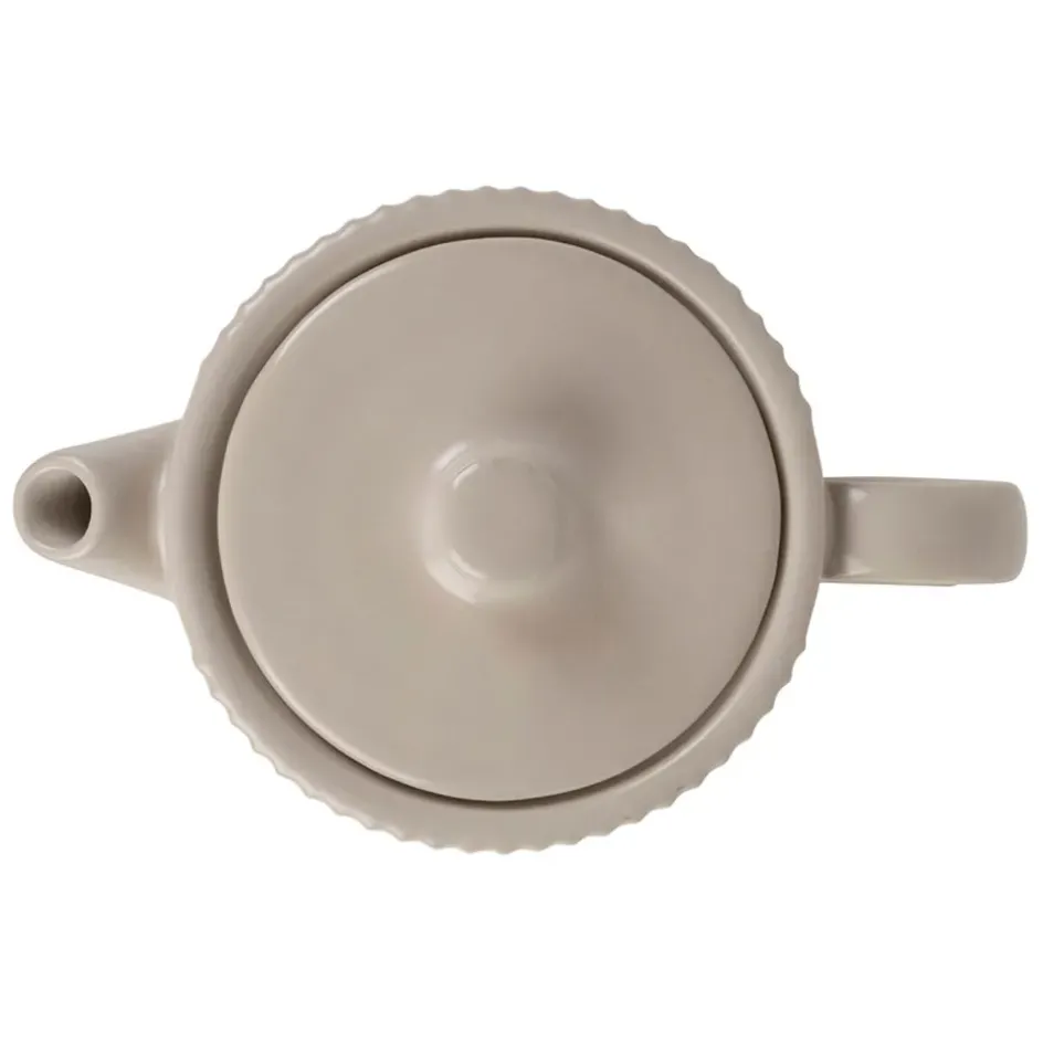 Fabrique de Styles Théières Et Cafetières>Théière solitaire avec tasse et filtre en grès écru 45cl - Sweet Leaves Ecru