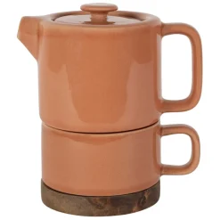 Fabrique de Styles Théières Et Cafetières>Théière solitaire en grès avec filtre 45cl - Nordika Terracotta