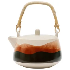 Fabrique de Styles Théières Et Cafetières>Théière et vert en porcelaine avec filtre 1.3l - sweet leaves Terracotta