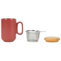Fabrique de Styles Tasses Et Mugs>Tisaniere en grès avec filtre - baltika Rouge