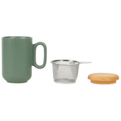 Fabrique de Styles Tasses Et Mugs>Tisaniere en grès avec filtre mat - baltika Vert