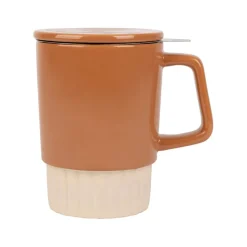 Fabrique de Styles Tasses Et Mugs>Tisanière avec filtre en grès 40cl - cannelé Terracotta
