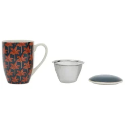 Fabrique de Styles Tasses Et Mugs>Tisanière en céramique feuille avec filtre 37.5cl - Tropic Étoile Terracotta