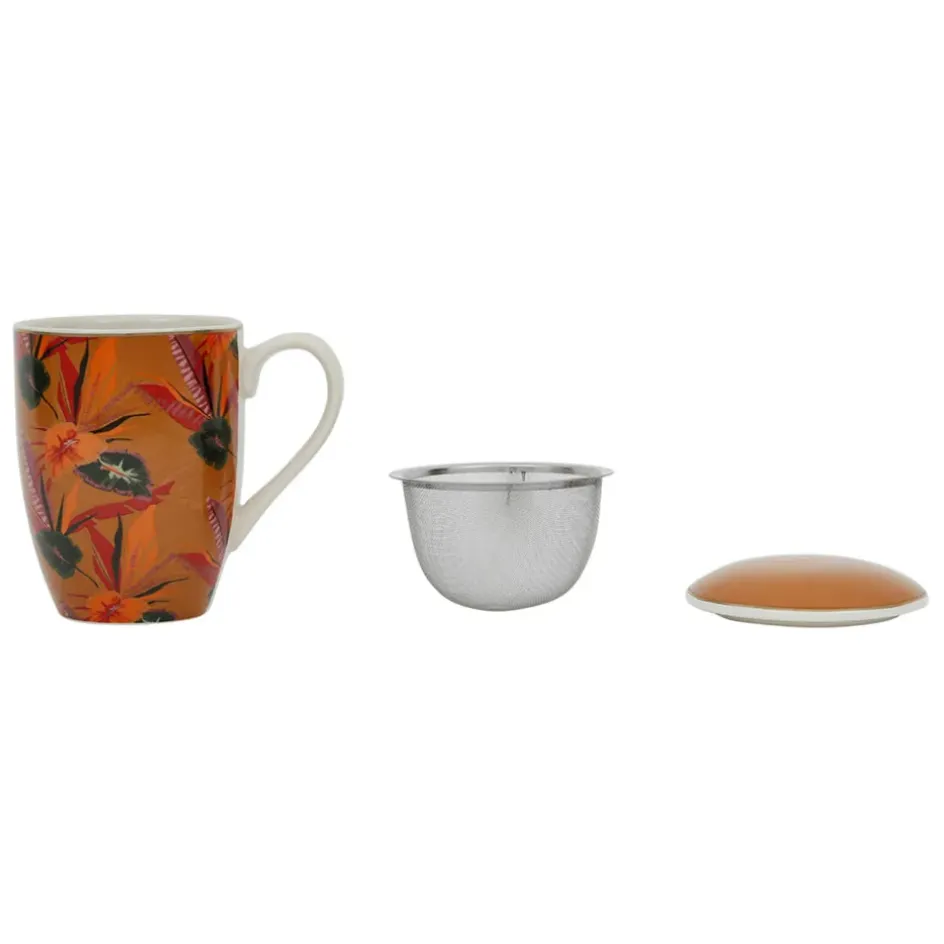 Fabrique de Styles Tasses Et Mugs>Tisanière en céramique avec filtre 37.5cl - Palmera Moutarde