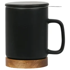Fabrique de Styles Tasses Et Mugs>Tisanière en grès avec filtre mat - nordika Noir