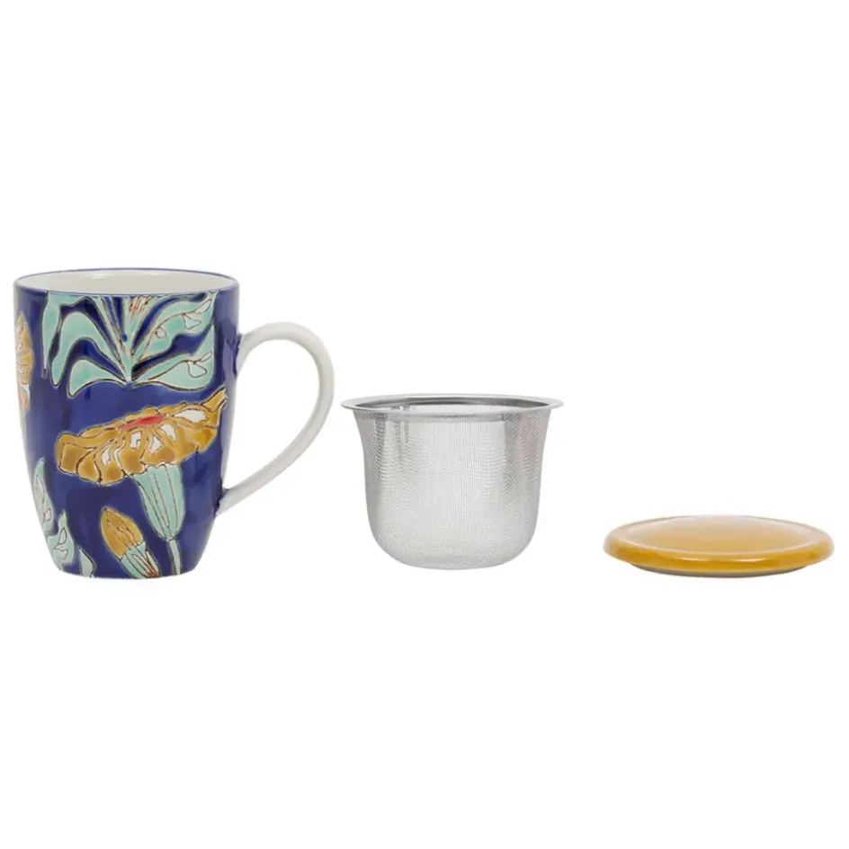 Fabrique de Styles Tasses Et Mugs>Tisanière en grès et inox 30cl - Flaura Multicolore