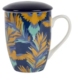 Fabrique de Styles Tasses Et Mugs>Tisanière en porcelaine idigo avec filtre inox 37.5cl - Mocoa Indigo
