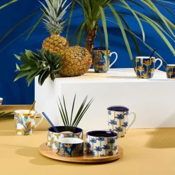 Fabrique de Styles Tasses Et Mugs>Tisanière en porcelaine idigo avec filtre inox 37.5cl - Mocoa Indigo