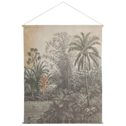 Fabrique de Styles Tableaux Et Toiles>Toile jungle en tissu et sapin 120x150cm Multicolore