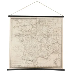 Fabrique de Styles Tableaux Et Toiles>Toile "carte royaume de fr 98x96cm Beige