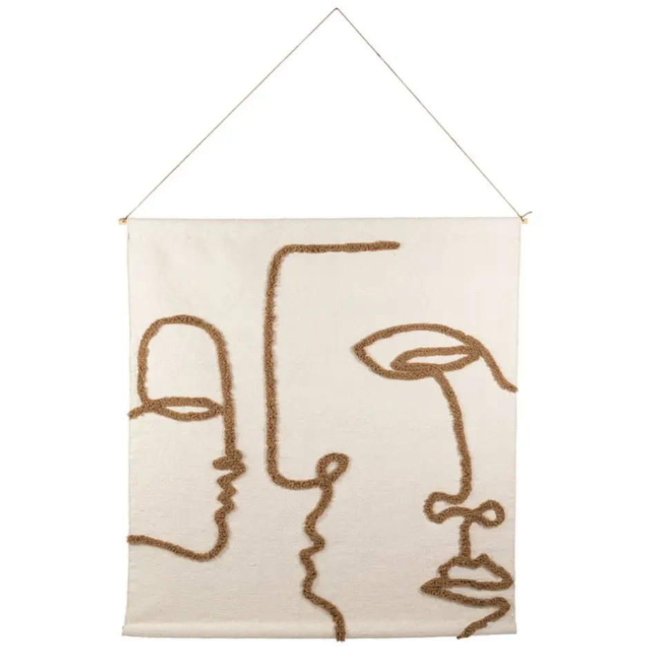 Fabrique de Styles Tableaux Et Toiles>Toile tufté en coton 125x140cm - Organic Ecru