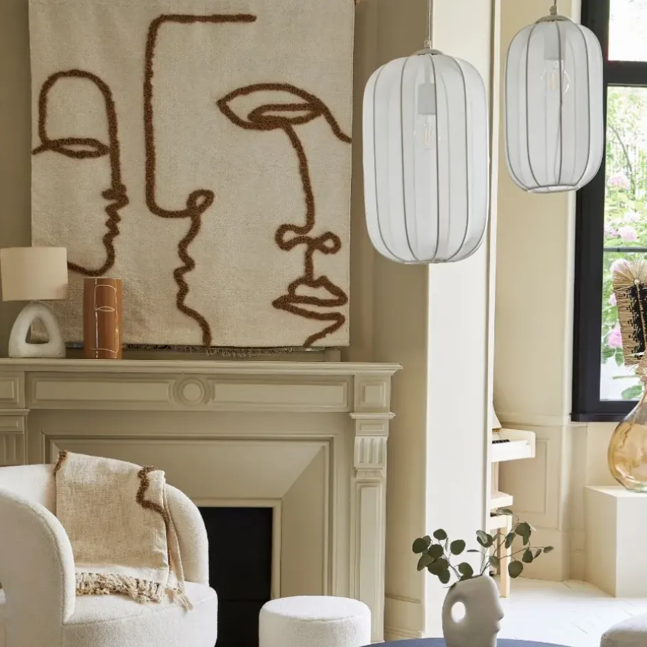 Fabrique de Styles Tableaux Et Toiles>Toile tufté en coton 125x140cm - Organic Ecru