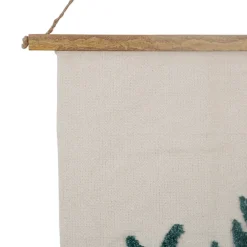 Fabrique de Styles Tableaux Et Toiles>Toile tuftée écru, et émeraude en coton - sweet leaves Terracotta