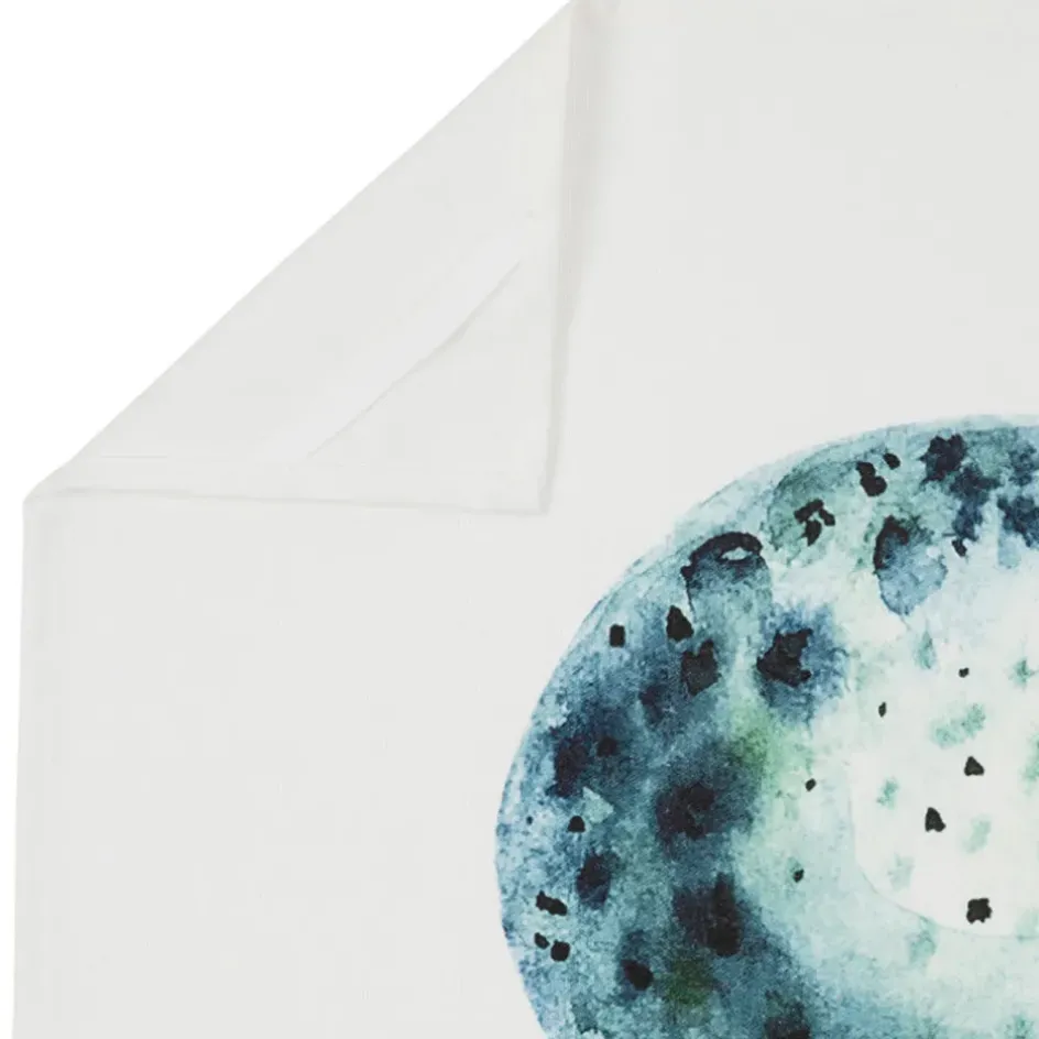 Fabrique de Styles Torchons, Tabliers Et Maniques>Torchon en coton (x3) faune marine blanc et 50x70cm Turquoise