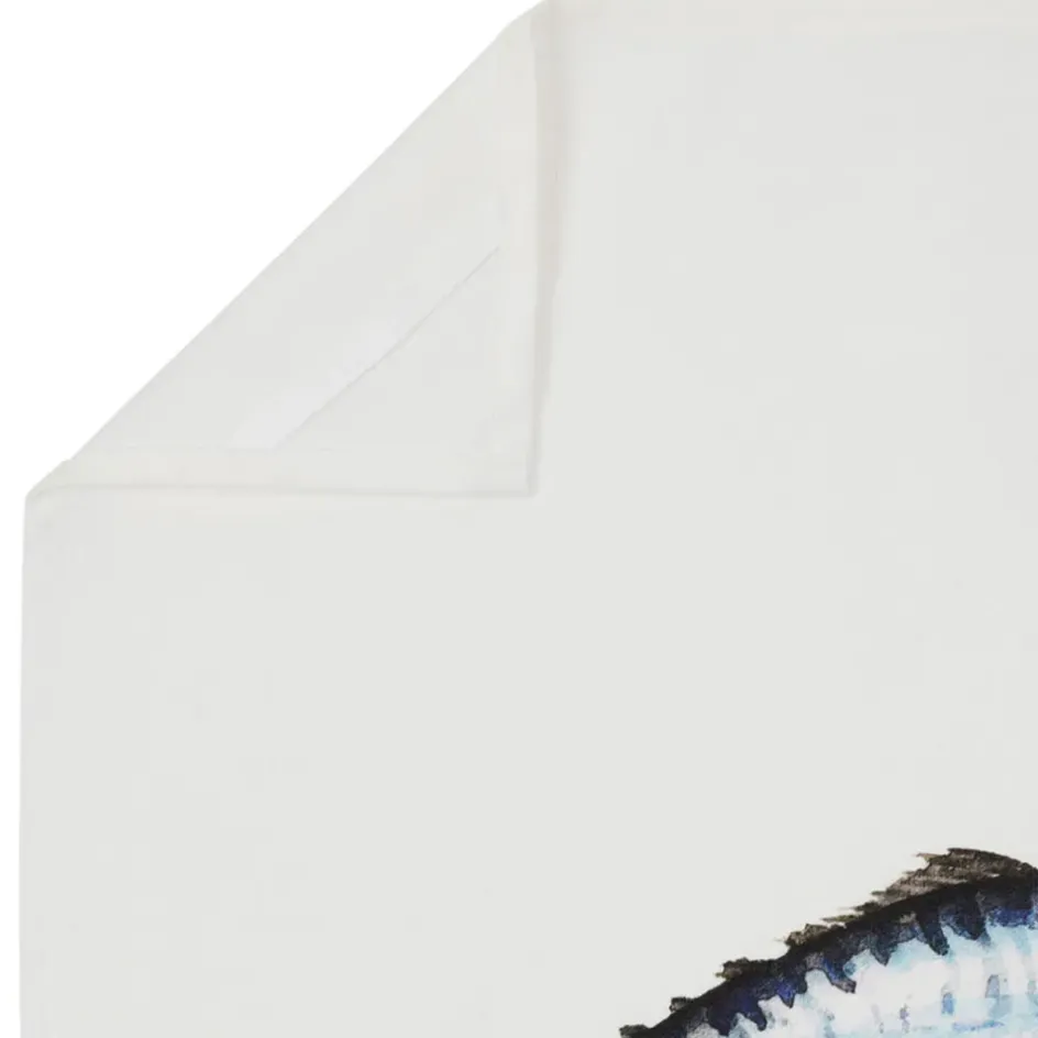 Fabrique de Styles Torchons, Tabliers Et Maniques>Torchon en coton (x3) faune marine blanc et 50x70cm Corail