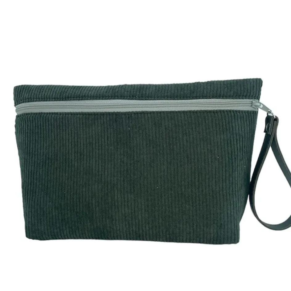 Fabrique de Styles Pochettes Et Housses>Trousse de voyage en velours Kaki