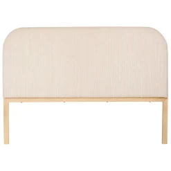 Fabrique de Styles Têtes De Lit Et Paravents>Tête de lit en tissu côtelé et hévéa écru 140x100cm - Minimal Ecru