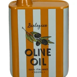 Fabrique de Styles Vases Et Soliflores>Vase à rayures d'huile d'olive en faïence 13x5.5x17cm Multicolore