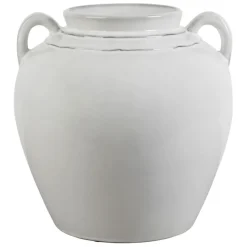 Fabrique de Styles Vases Et Soliflores>Vase avec anses en grès h28cm - Mijas Blanc
