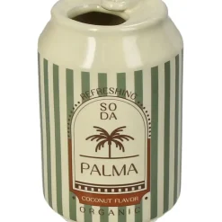 Fabrique de Styles Vases Et Soliflores>Vase canette de soda en faïence vert h11cm Multicolore