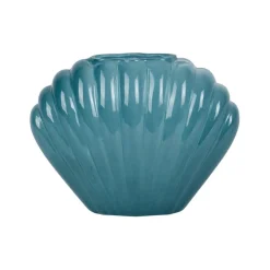 Fabrique de Styles Vases Et Soliflores>Vase coquillage en verre h14.5cm - Leucie Bleu