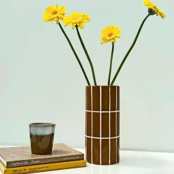 Fabrique de Styles Vases Et Soliflores>Vase en céramique h23cm Ocre