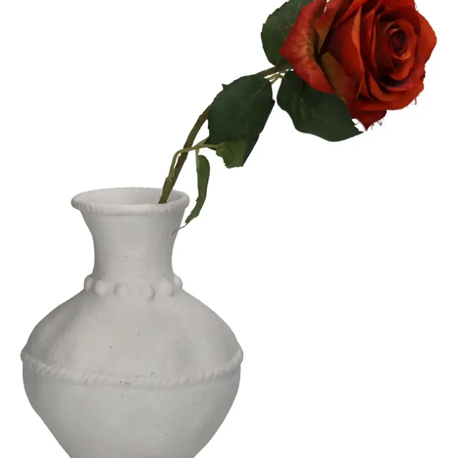 Fabrique de Styles Vases Et Soliflores>Vase en dolomite h20.7cm Blanc