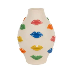 Fabrique de Styles Vases Et Soliflores>Vase en porcelaine avce lèvres h21cm - Visage-Arty Multicolore