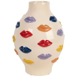 Fabrique de Styles Vases Et Soliflores>Vase en porcelaine avec lèvres h30cm - Visage-Arty Multicolore