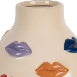 Fabrique de Styles Vases Et Soliflores>Vase en porcelaine avec lèvres h30cm - Visage-Arty Multicolore