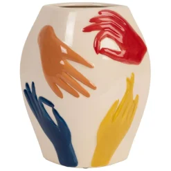 Fabrique de Styles Vases Et Soliflores>Vase en porcelaine avec mains h22.5cm - Visage-Arty Multicolore