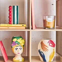 Fabrique de Styles Vases Et Soliflores>Vase en porcelaine avec mains h22.5cm - Visage-Arty Multicolore