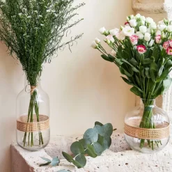 Fabrique de Styles Vases Et Soliflores>Vase en verre et rotin h23cm - Fantine Naturel