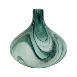 Fabrique de Styles Vases Et Soliflores>Vase en verre vert et blanc h22cm - Silicio Vert, Blanc