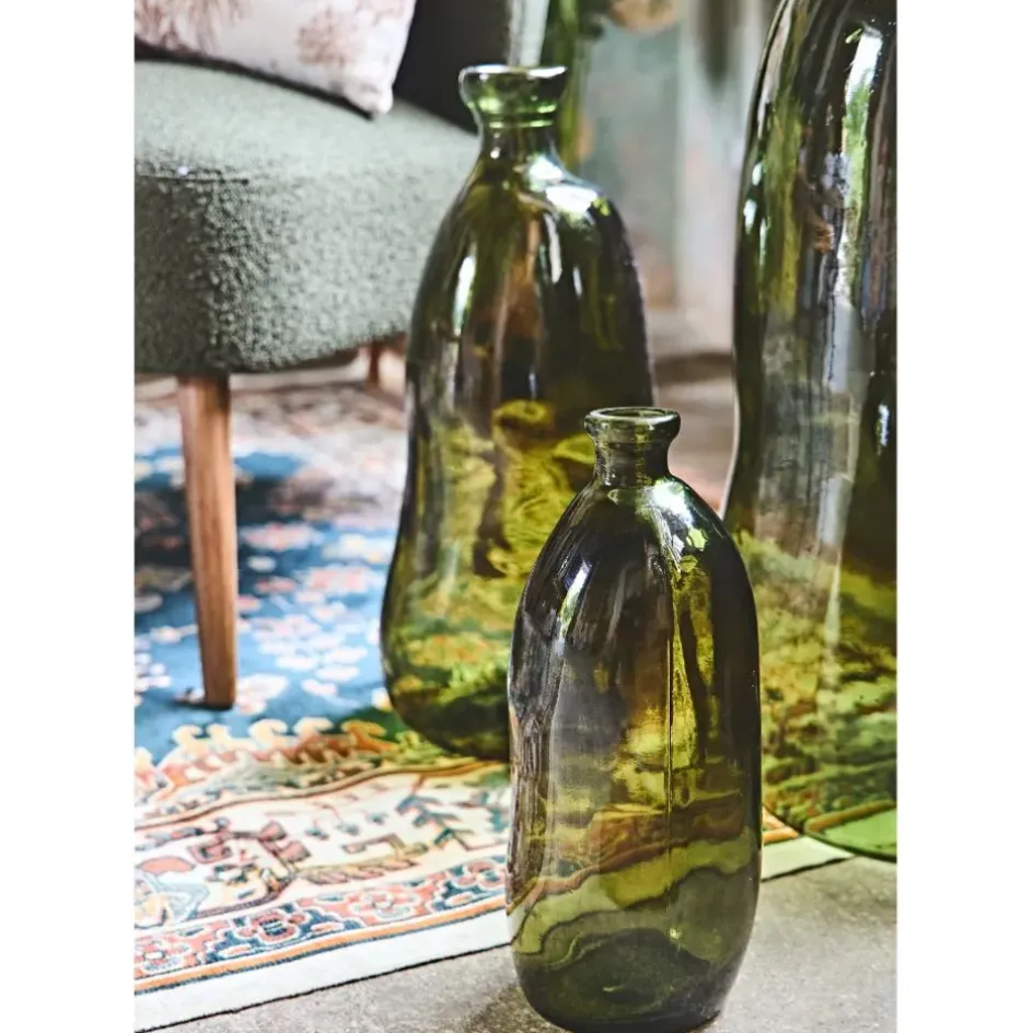 Fabrique de Styles Vases Et Soliflores>Vase en verre h35cm - Simplicity Vert