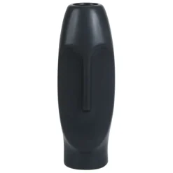 Fabrique de Styles Vases Et Soliflores>Vase Face 11.5X10.5Xh31Cm Gres Noir